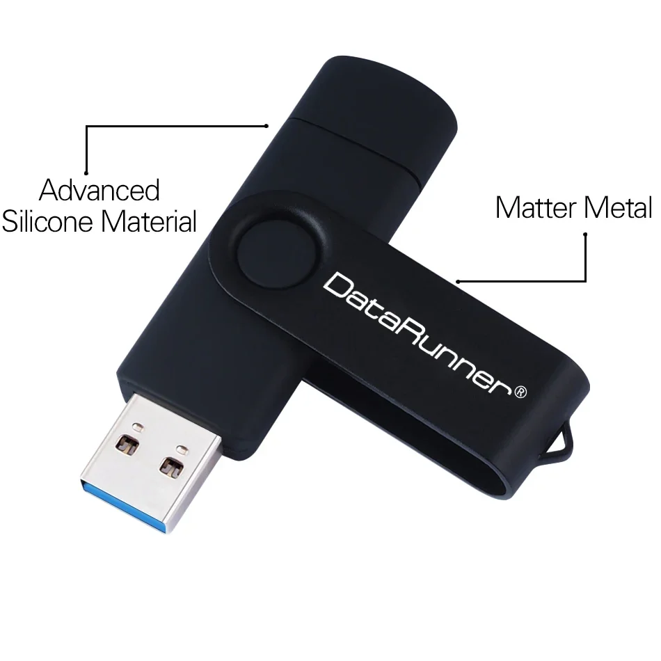 DataRunner-Clé USB OTG 128 pour micro-USB Android/tablette PC, support à mémoire de 16 Go 32 Go 64 Go 256 Go 3.0 Go