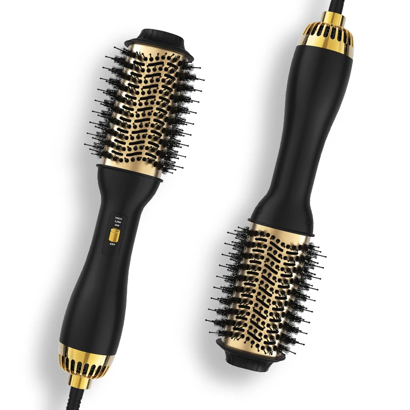 LISAPRO Elegant Black Golden Hot Air Brush 2.0  One Step Hair Dryer Brush and Styler Volumizer Multifunctional Blow Dryer Brush