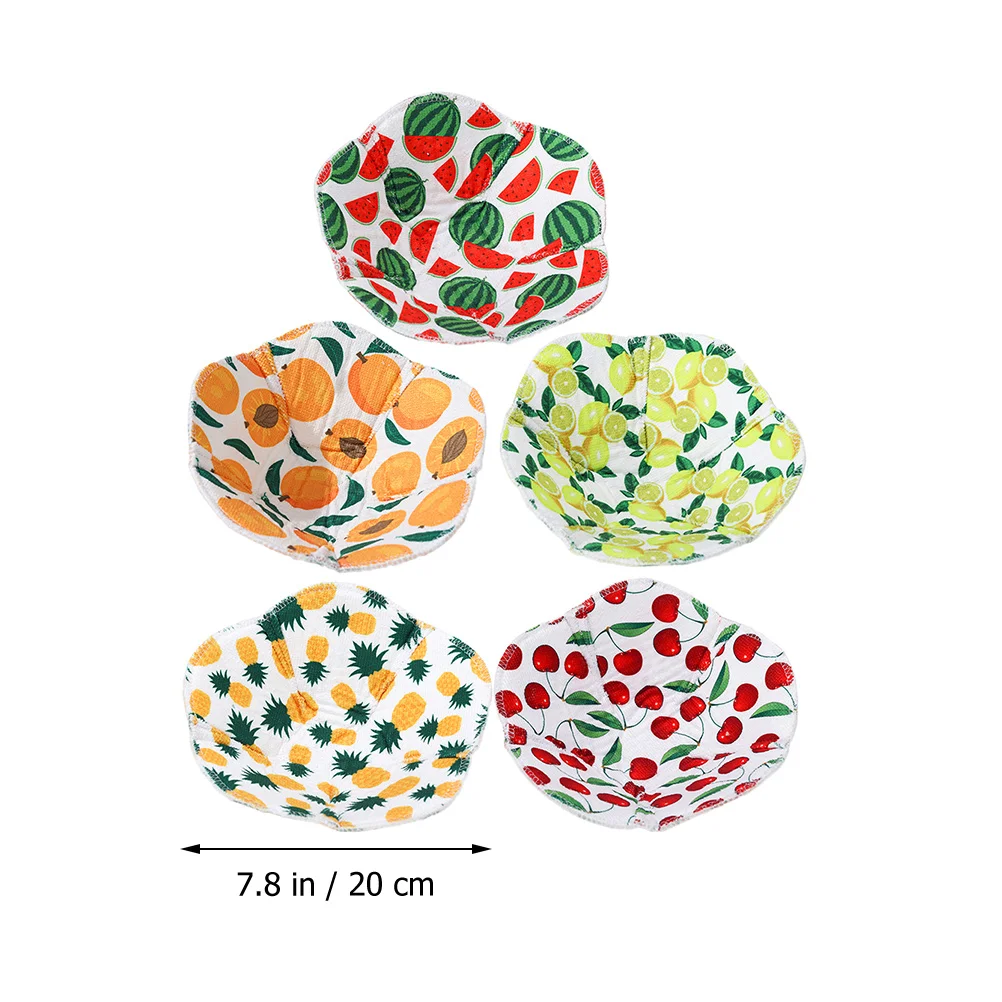 5 Pcs Insulated Bowl Set Microwave Sleeve Safe Hugger for Anti-slip Holders Sponge Insulation Polyester Cotton