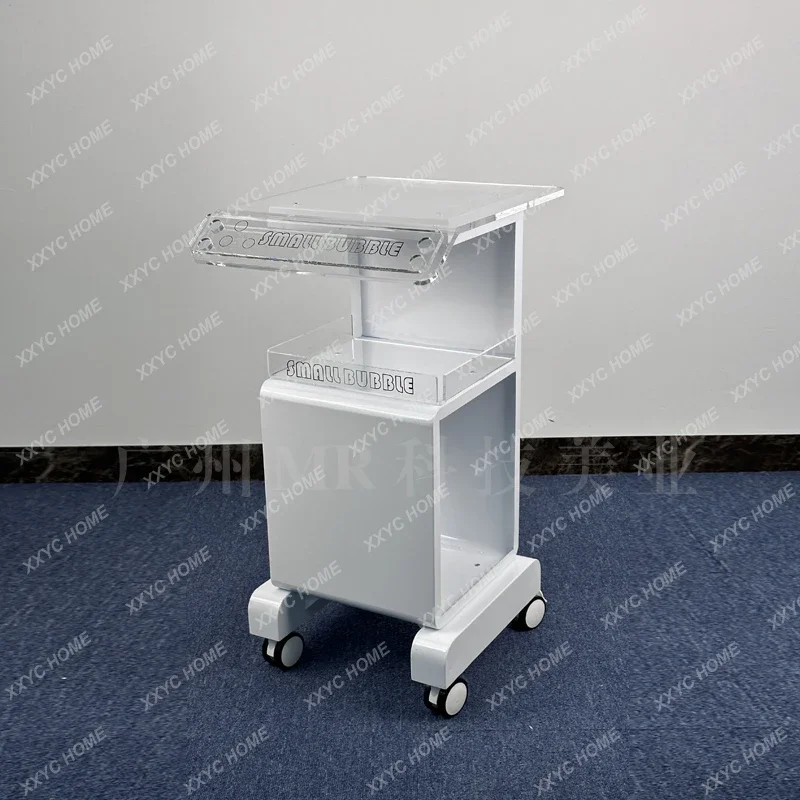 High-end instrument cart Acrylic beauty cart Skin management machine cart Small bubble base for beauty