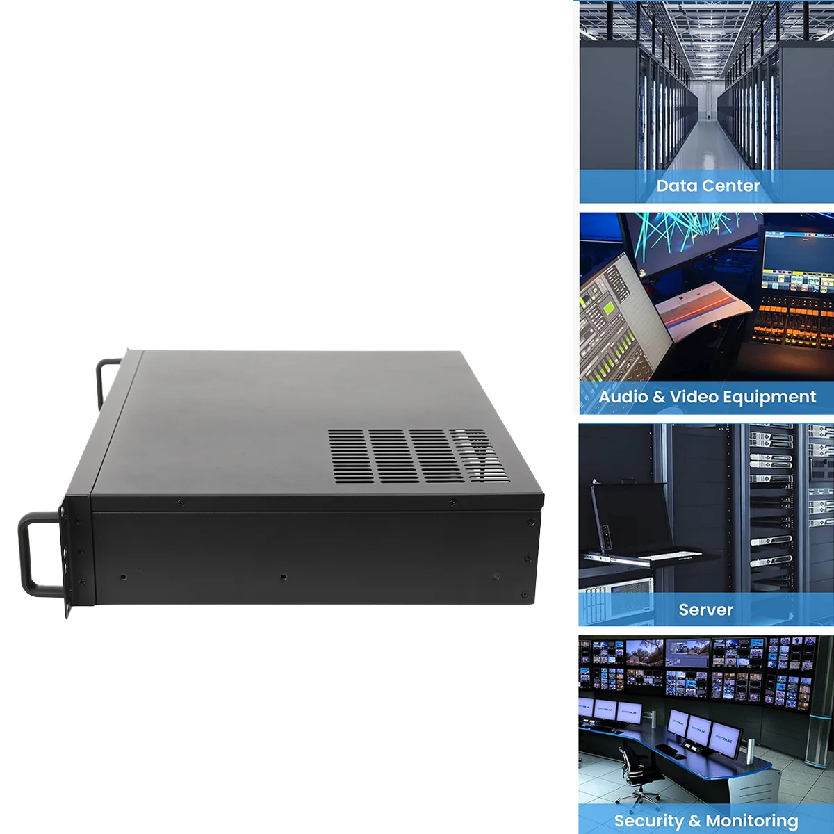 2U Chassis Aluminum Panel Ultra Short Industrial Control Server Chassis Data Storage Motherboard Server Case