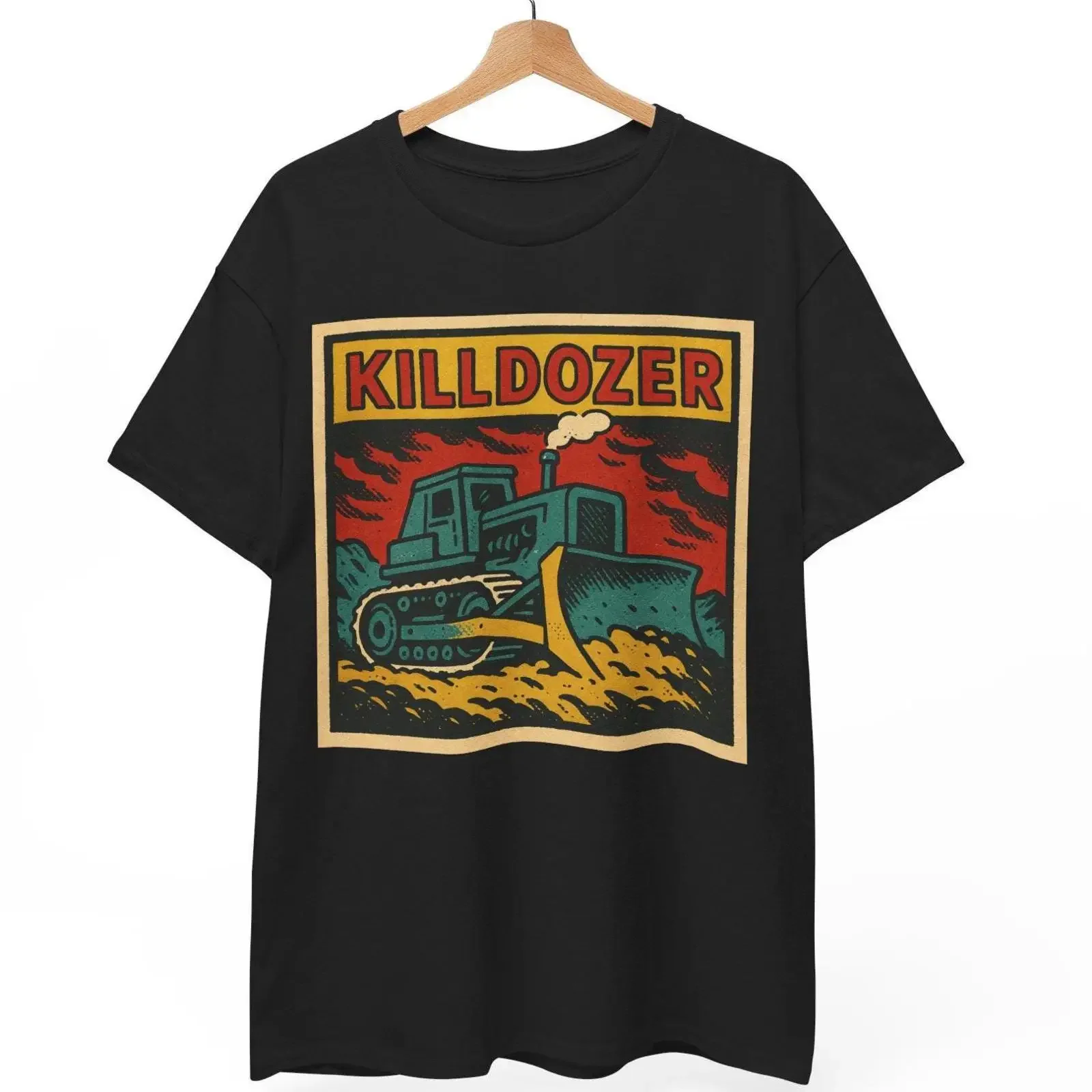Killdozer Retro Comic T Shirt Pop Art  vintage Washed Soft graphic Slightly homme Stylish fashion Comfortable Casual Unisex