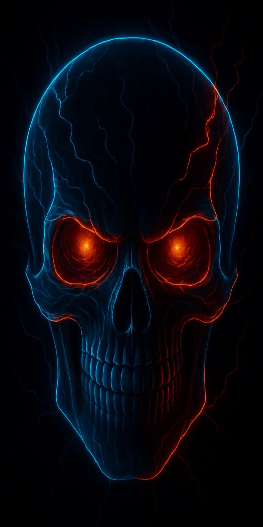 Crânio de olhos vermelhos elemento de terror padrão scooter elétrico antiderrapante adesivo lixa skate aperto fita folha 60*30cm