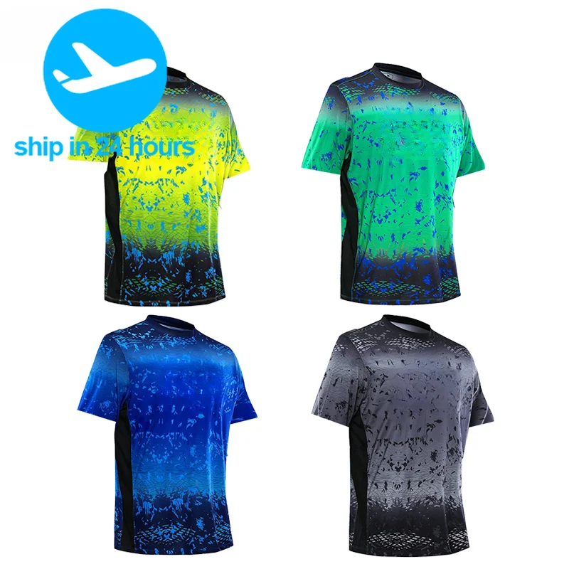 Summer Anti-UV Quick Dry Fishing Clothing Outdoor Sports Running Tops Wear Short-sleeve Fishing Shirts