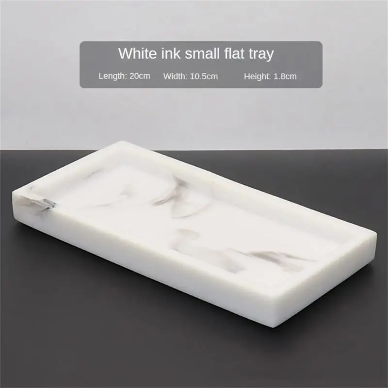 Home Decor Countertop Cosmetic Organizer Hotel Bathroom Tray Rectangular Plate Household Non Slip Resin Modern Marble Texture