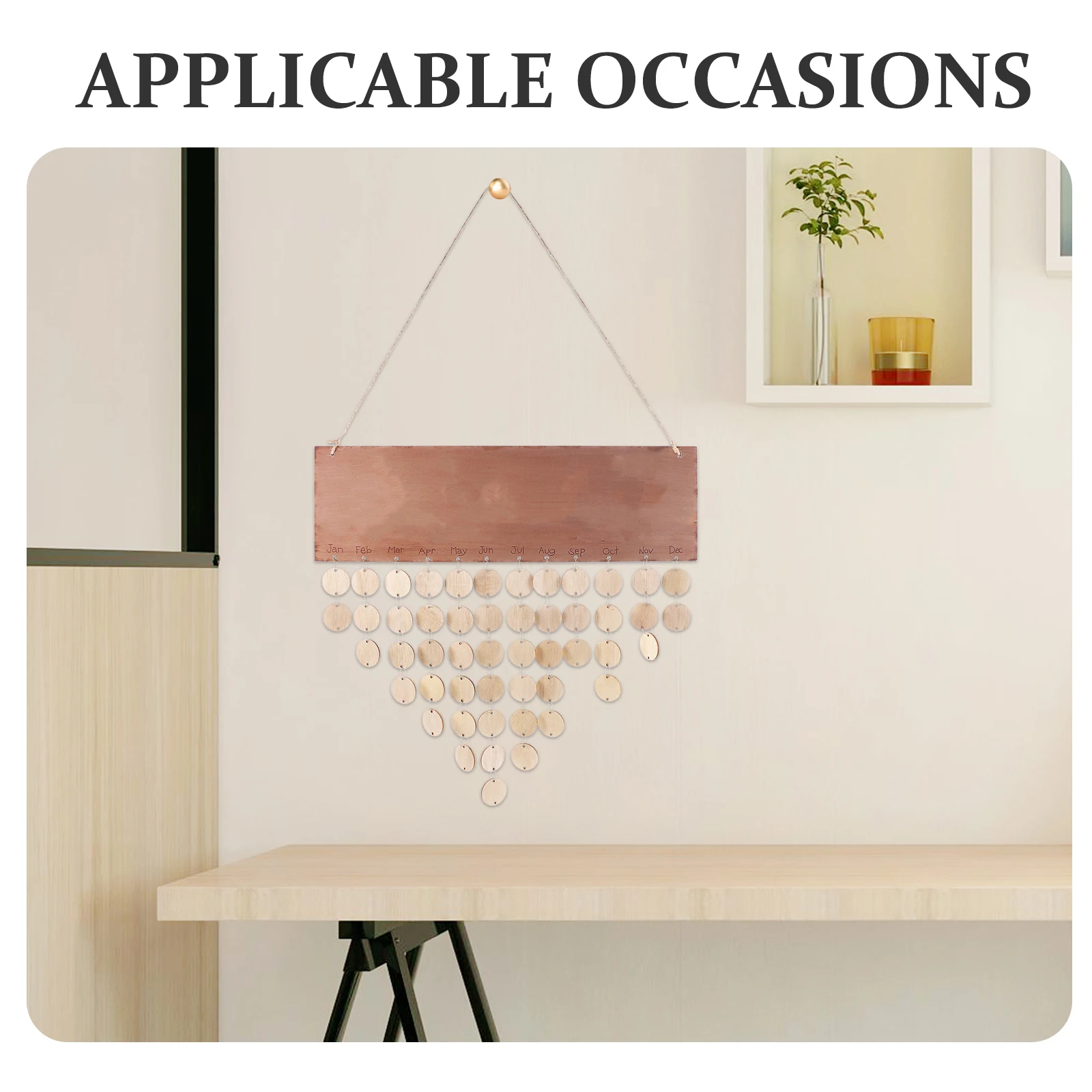 

120pcs Wooden Slices With Holes For Diy Hanging Craft Family Board Birthday Reminder Wall Decor Kit Wooden Plaque Calendar