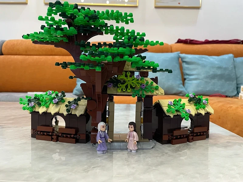 Popular Chinese TV Bricks Building Blocks Toys Three Lives,Three Worlds: The Pillow Book Fanyin Valley Mountain Gate Scene Model