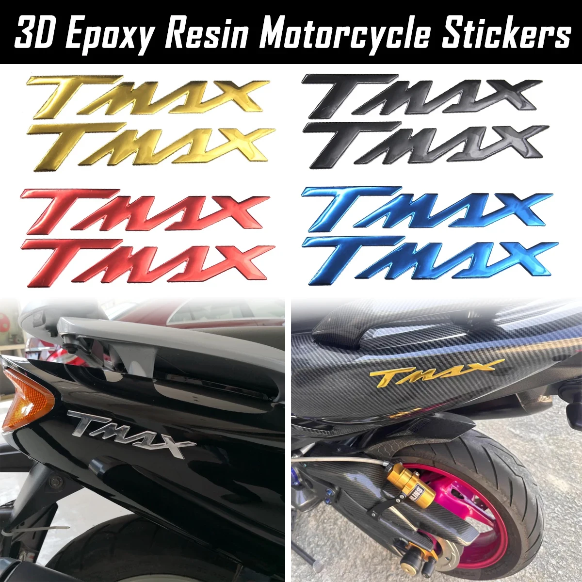 For T-MAX Tmax TMAX 500 530 560 SX DX 3D Epoxy Resin Motorcycle Emblem Stickers Moto Scooter Side Body Logo Accessories Decals
