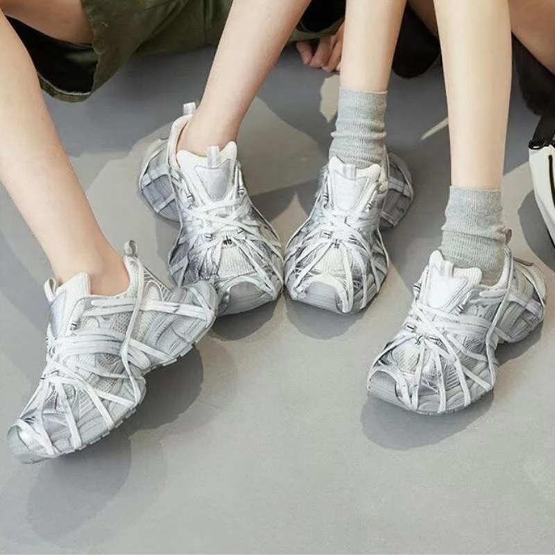 2024 New Adult Dirty Casual Shoes Couple Strap Running Shoes Women Men Thick Sole non-slip Elevated Sports Shoes Size 35-44