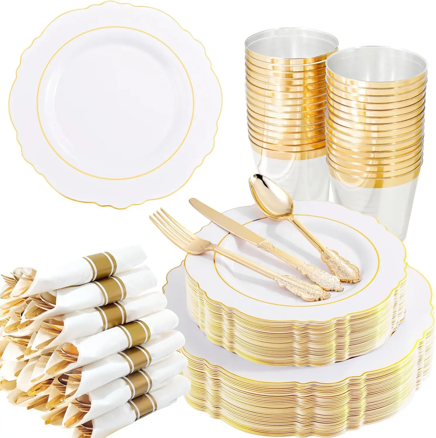 350PCS Gold Plastic…