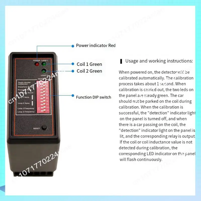 A17Z Rilevatore di loop per auto con uscita veicolo a doppio canale per parcheggio intelligente Rilevatore di loop PD232 per sistema di controllo accessi Sistema di parcheggio Bl