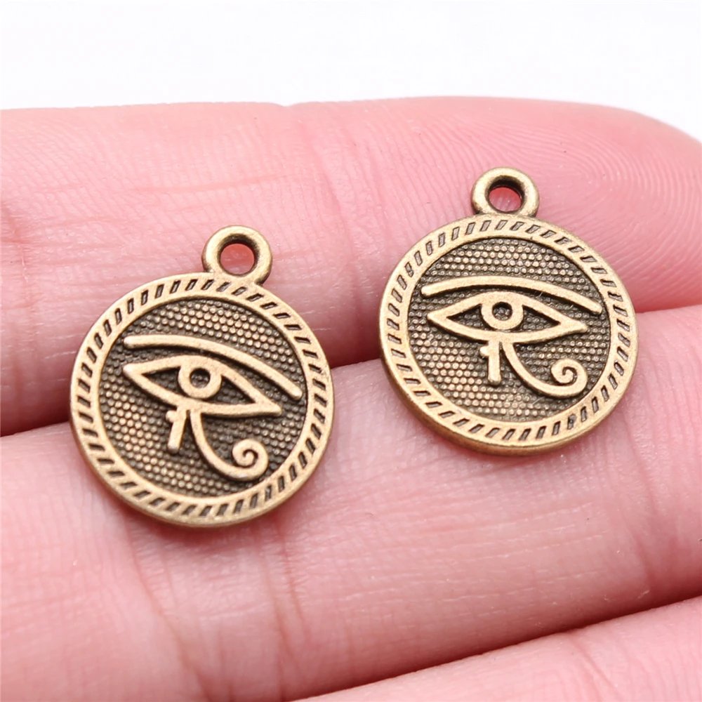 WYSIWYG 10pcs 15mm CharmThe Eye Of Horus Charms Double Sided Eye Pendant Charms For Jewelry Making