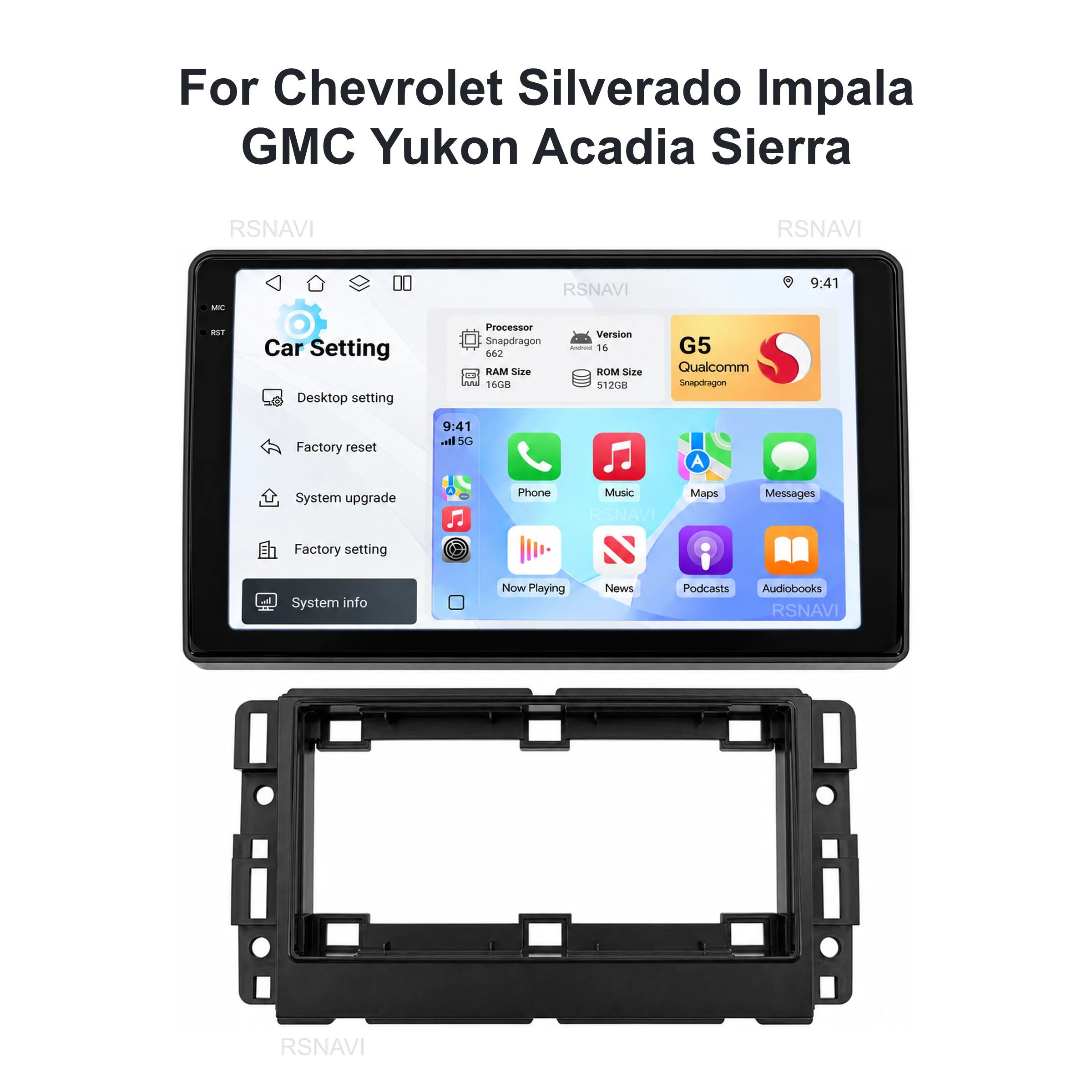 Android 16 Car Radio Multimedia Player For Chevrolet Silverado Impala GMC Yukon Acadia Sierra Carplay Car Stereo Dsp Ai Voice BT
