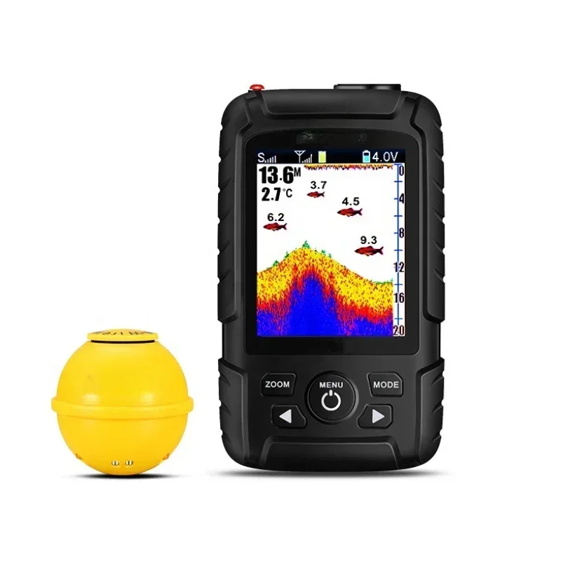 Handheld Fish Finder Portable Fishing Kayak Fishfinder Fish Depth Finder Fishing Gear with Sonar Transducer and LCD Display Hot