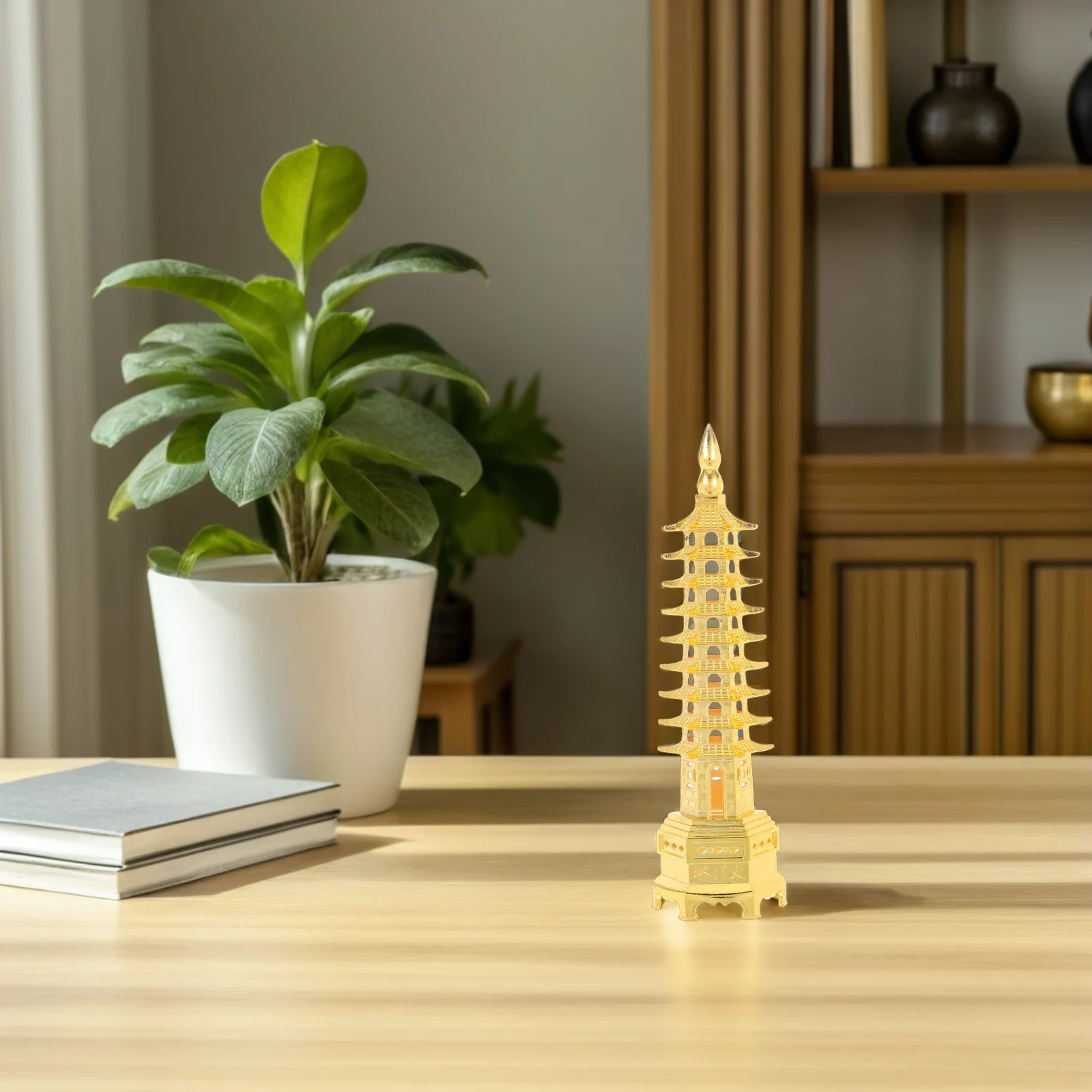 برج Wenchang زخرفة سبيكة 9 مستوى معبد النحت لمكتب مكتب ديكور المنزل فنغ شوي الثقافية تذكارية خمر الصينية