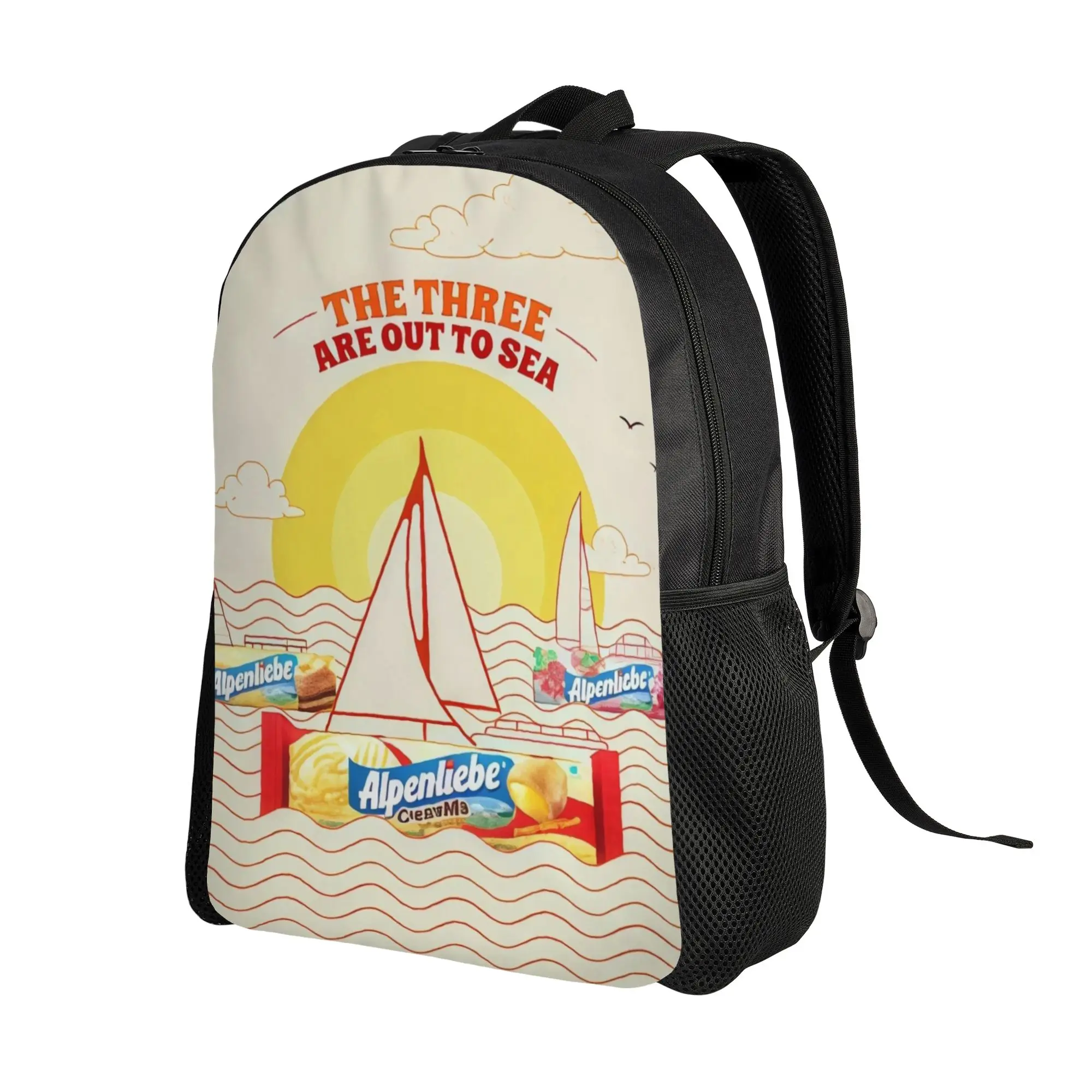 A-Alpenliebee Three Sailing Nautical Themed Backpack Ladies Sporty Fashionable mochila Large Capacity Laptop Bag Back To School