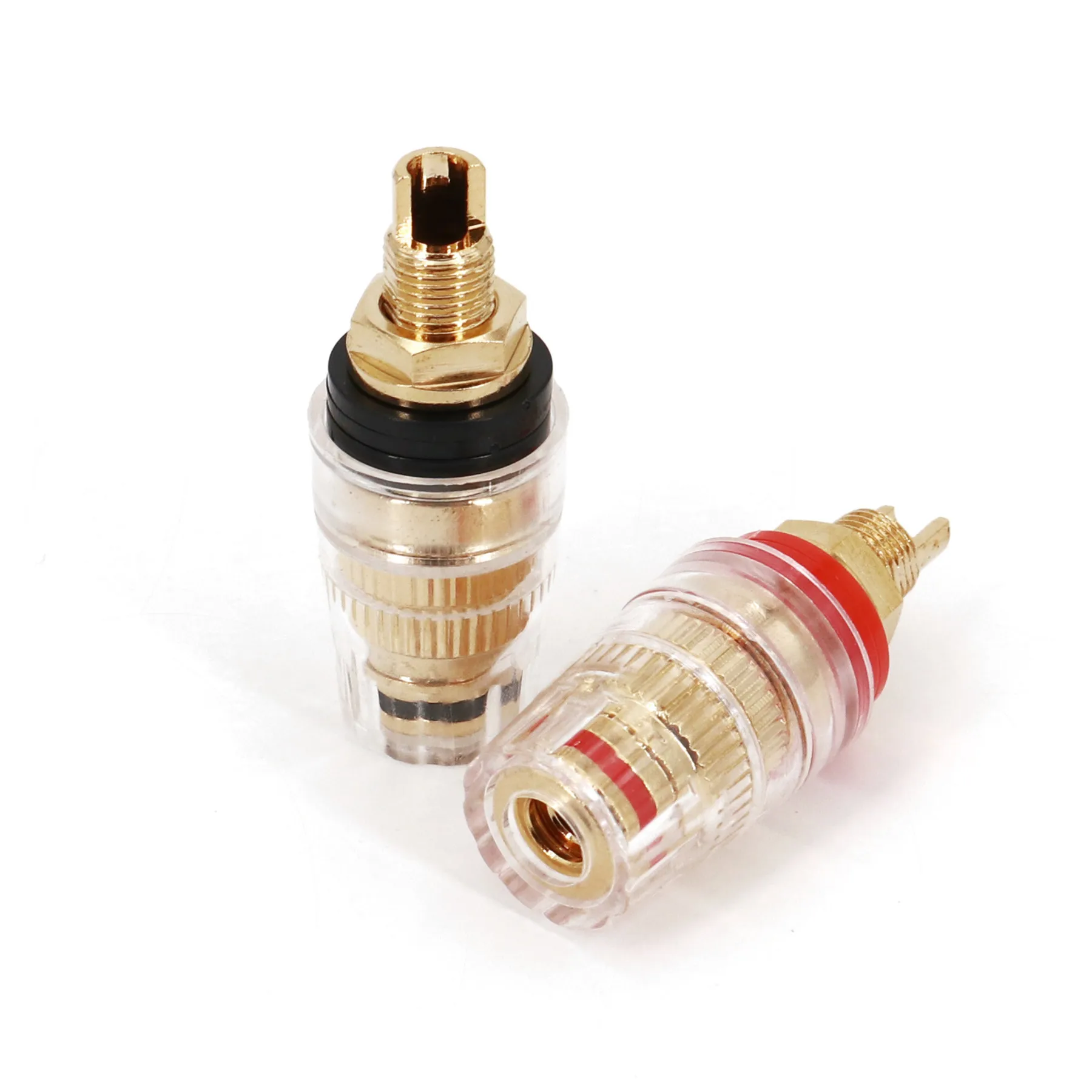 2Pcs Amplifier Speaker Terminal 45mm Length Red Black Binding Post 4mm Banana Socket Connector