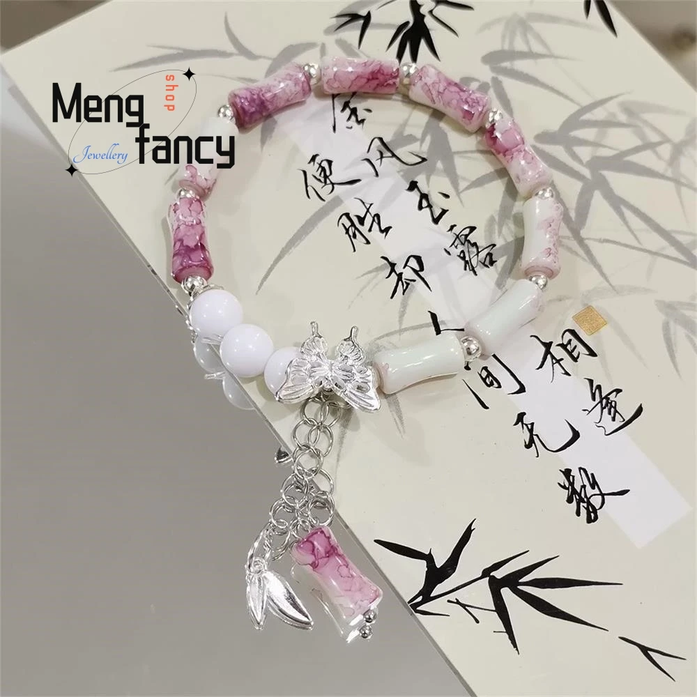 새로운 중국어 고대 스타일 나비 대나무 달콤한 다목적 커플 팔찌 천연 고급 절묘한 인기 패... - 3