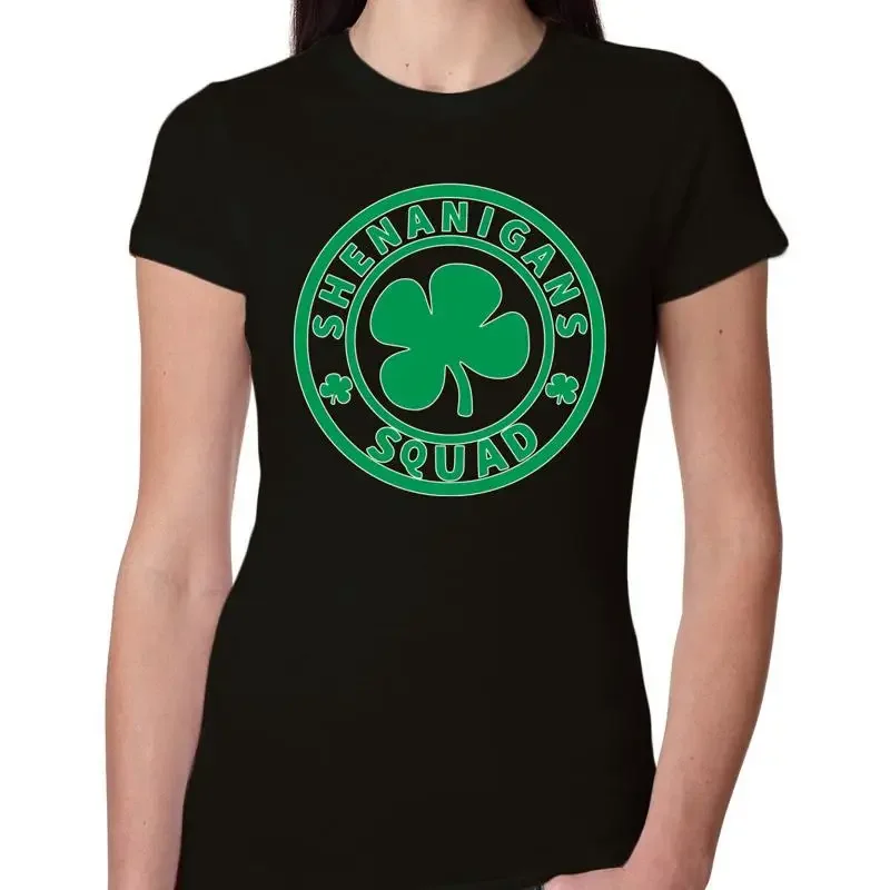 Shenanigans Squad Irish St Patricks Day Women Slim Fit Junior T Shirt