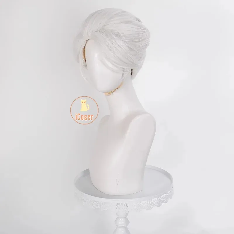 25COSiCoser أنيمي ليكون بطل X لطيف شعر مستعار تأثيري الأبيض القصير الشعر لين لينغ حفلة الهالوين للنساء الرجال كرنفال لعب الأدوار كوس P