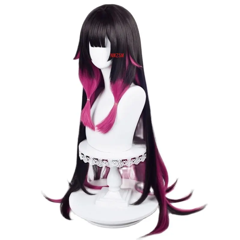 Parrucca Cosplay Colombina Genshin Impact Girl Colombina Fatui Snezhnaya parrucche lunghe per capelli resistenti al calore di colore misto + WigCap