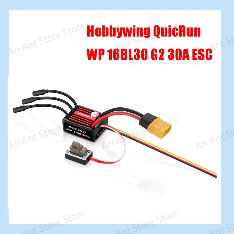 

HOBBYWING QuicRun WP 16BL30 G2 30A Waterproof Brushless Sensorless ESC T/XT60 for 1/16 1/18 RC Car Buggy Truck Monster