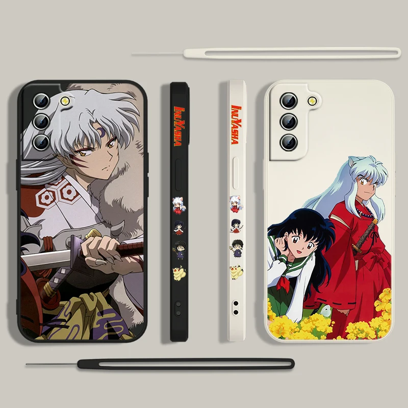 Inuyasha Anime Pretty Phone Case For Samsung Galaxy S24 S23 S22 S21 S20 Pro FE Plus Ultra Liquid Left Rope Cover