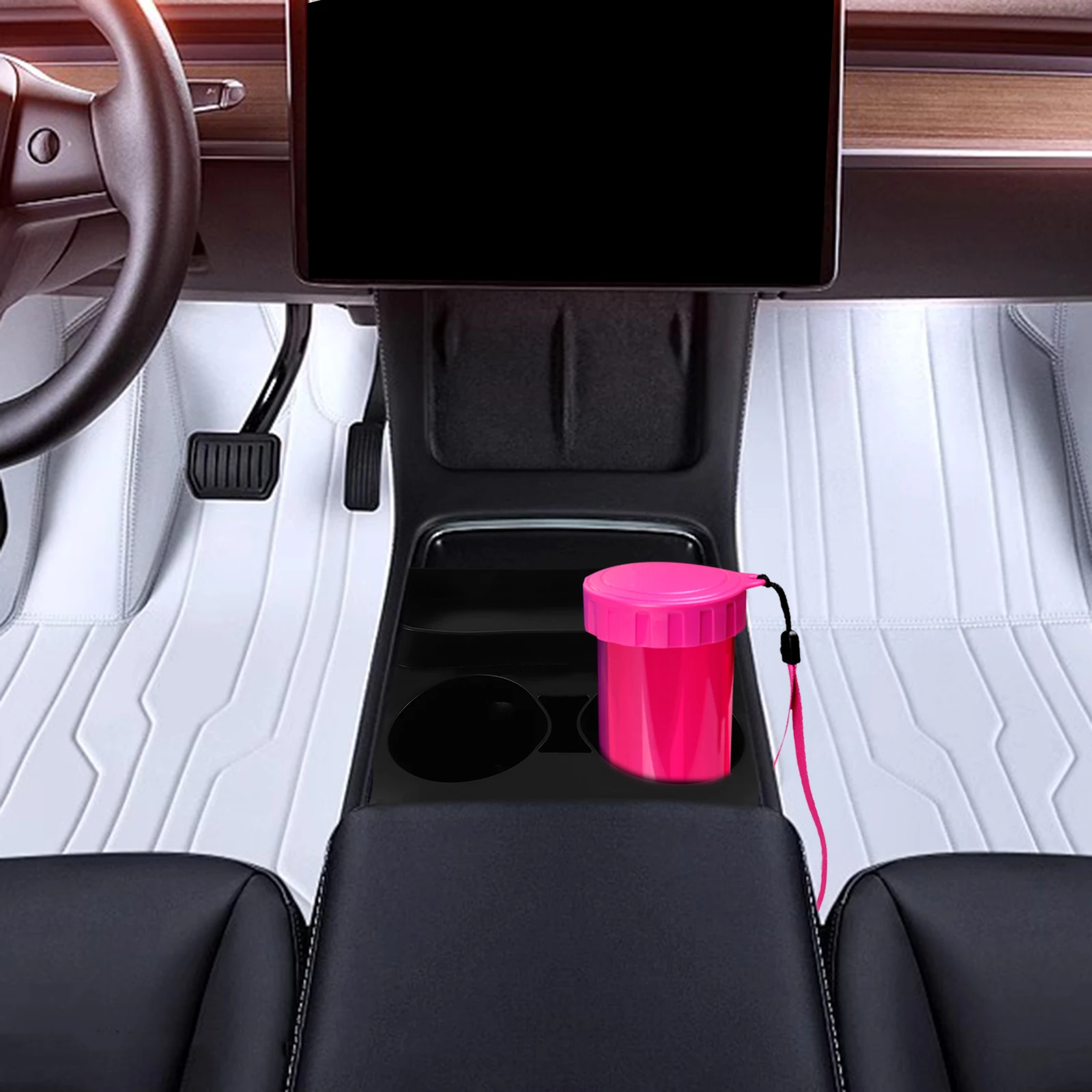 

3 Cup Holder Inserts Silicone for Y Console Limiter Black Storage Car Accessories Interior Decor