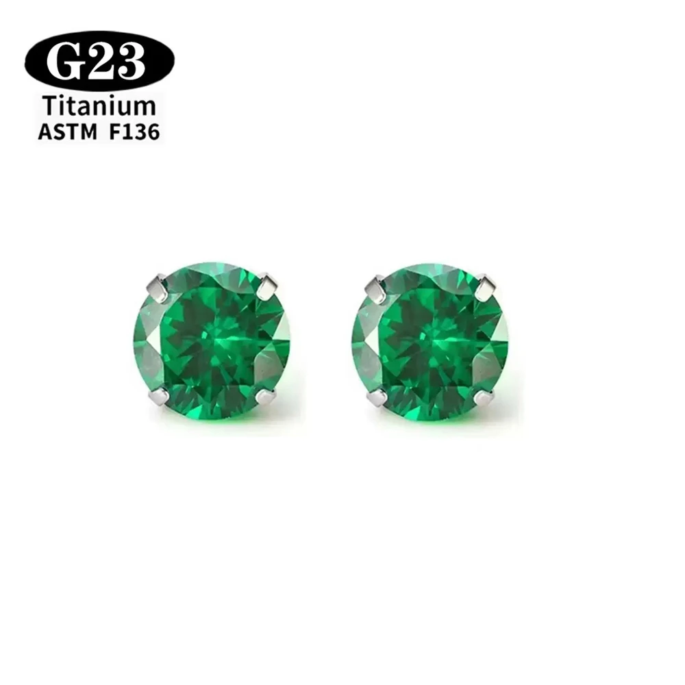 2/10PCS ASTM F136 Top internal thread zircon Labret Stud Earring Nose stud Piercing Body Jewelry accessories G23 Titanium image 3