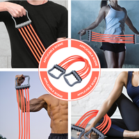 5 Pieces of Tension Rope Chest Expander Arm Pulling Band Pectoral Muscle Training Tool Resistant Adjustable Equipment for