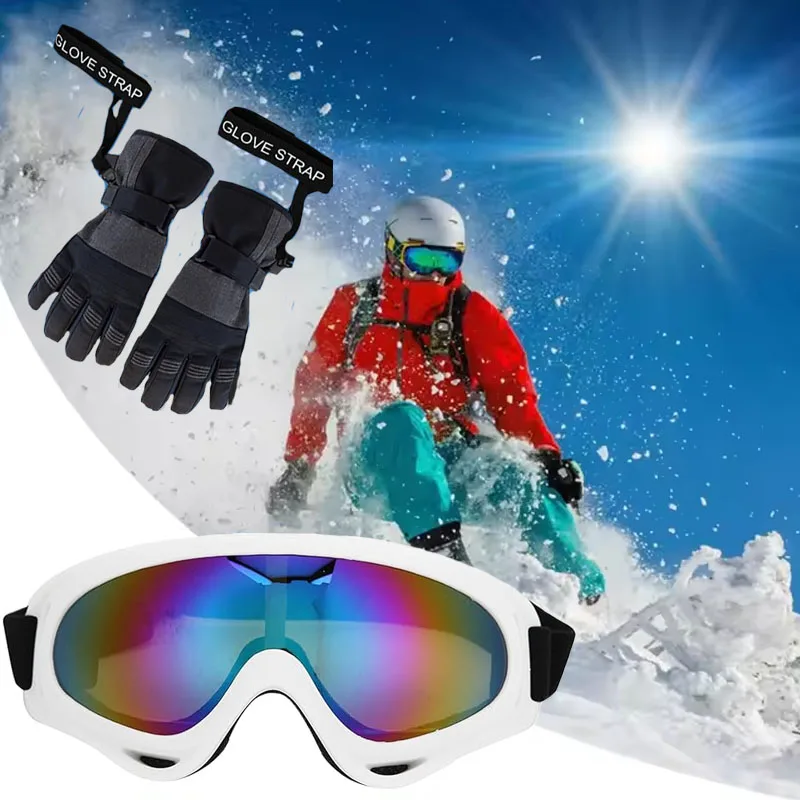 Sport Gloves Safety Strap Men Women Sking Gloves Elastic Wrist Leash Handcuffs Snow Goggles Ski Goggle Skis Accessaries