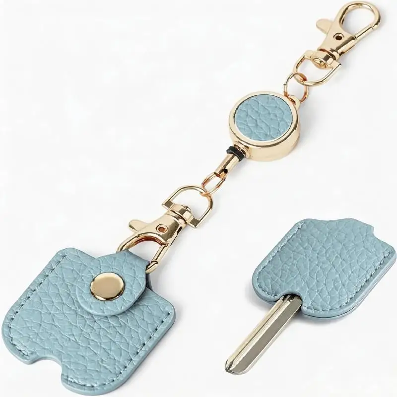 Leather Key Protector Car Key Loop Replacement Vintage Key Sleeve Stylish Keychain Leather Leather Key Sleeve For Women Men