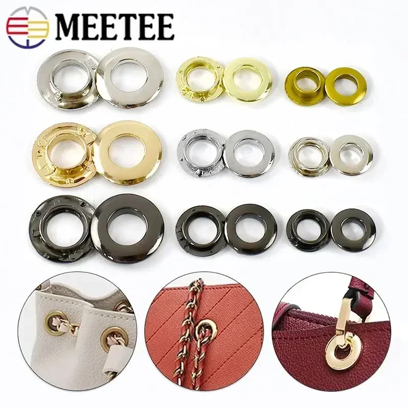 4/10/20Pc 9/11/14mm Metal Die Casting Eyelets Buckle Bag Chain O Ring Screw Perforated Eyelet Hook Grommet Stoma Clasp Accessory