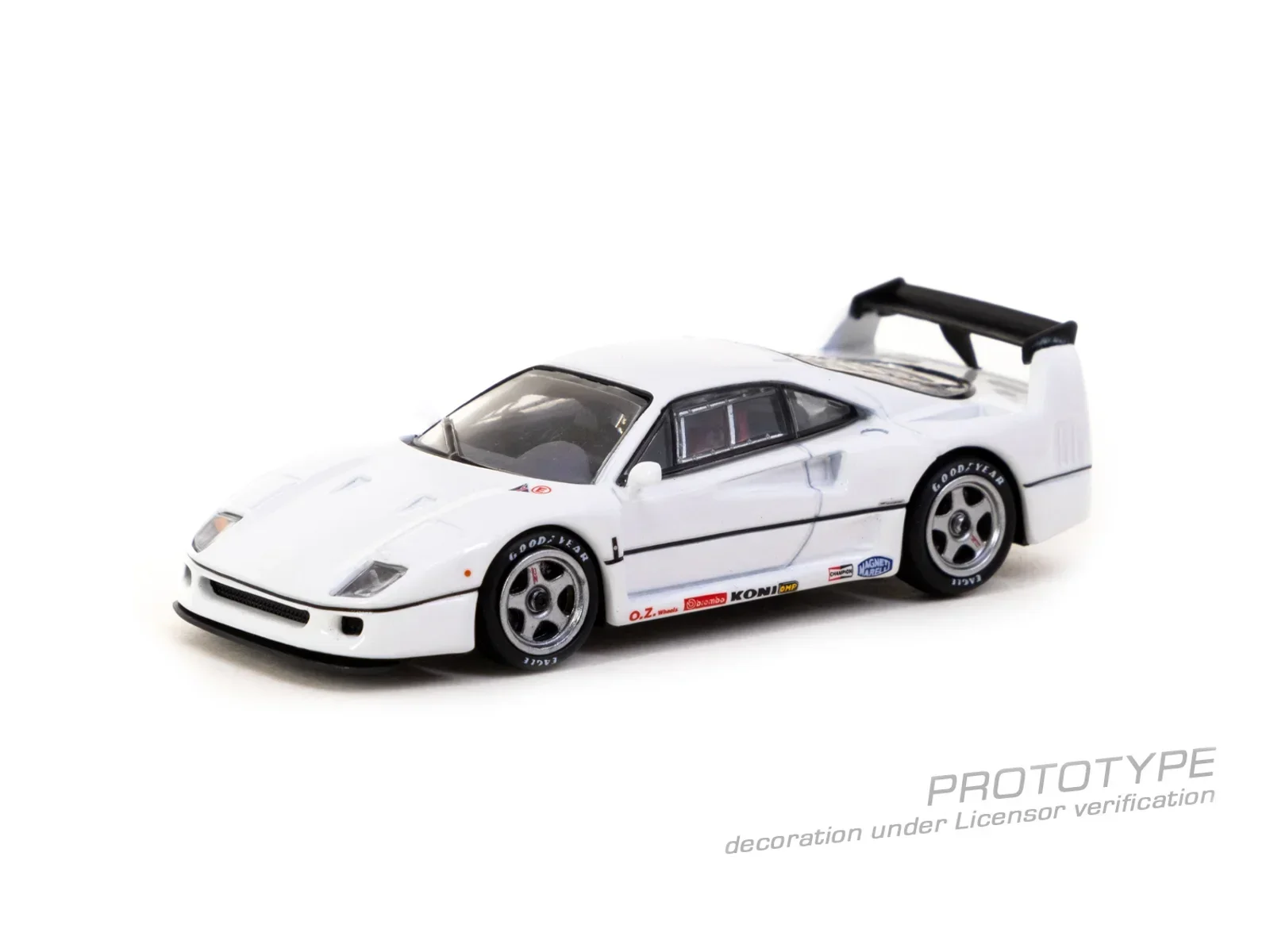 Tarmac Works 1:64 F40 modelo de coche ligero, blanco fundido a presión