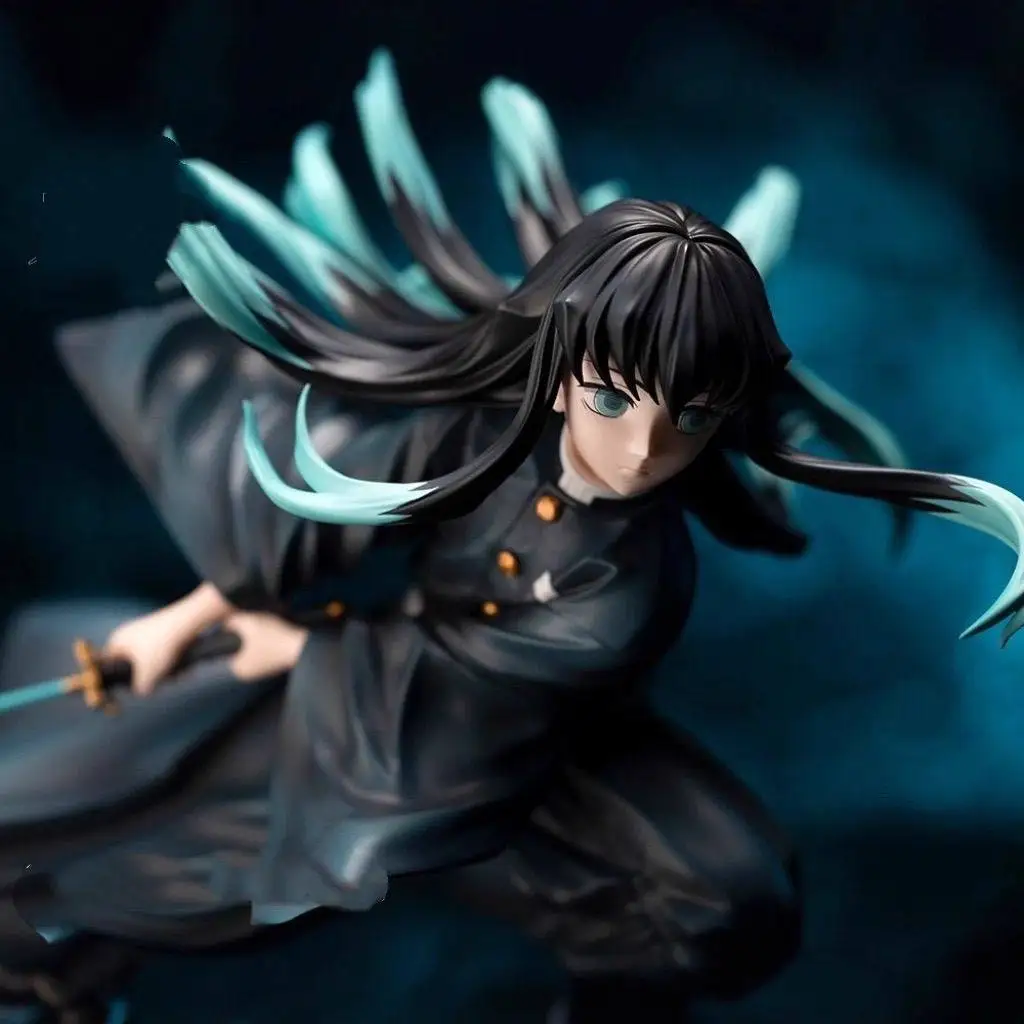Figurine de dessin animé Demon Slayer Tokitou Muichirou, 18cm, Statue Gk, modèle poupée de Collection, ornement de salle, jouets de bureau, cadeau