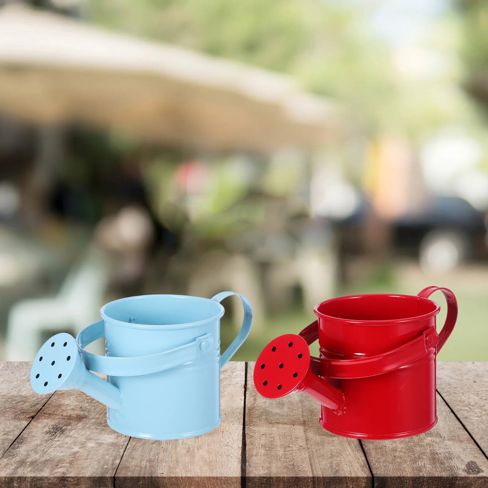 

4pcs Tin Watering Can Kid Safe Long Spout Leakproof Thick Base Garden Tool for Plants Gardening Iron Sprayer Red