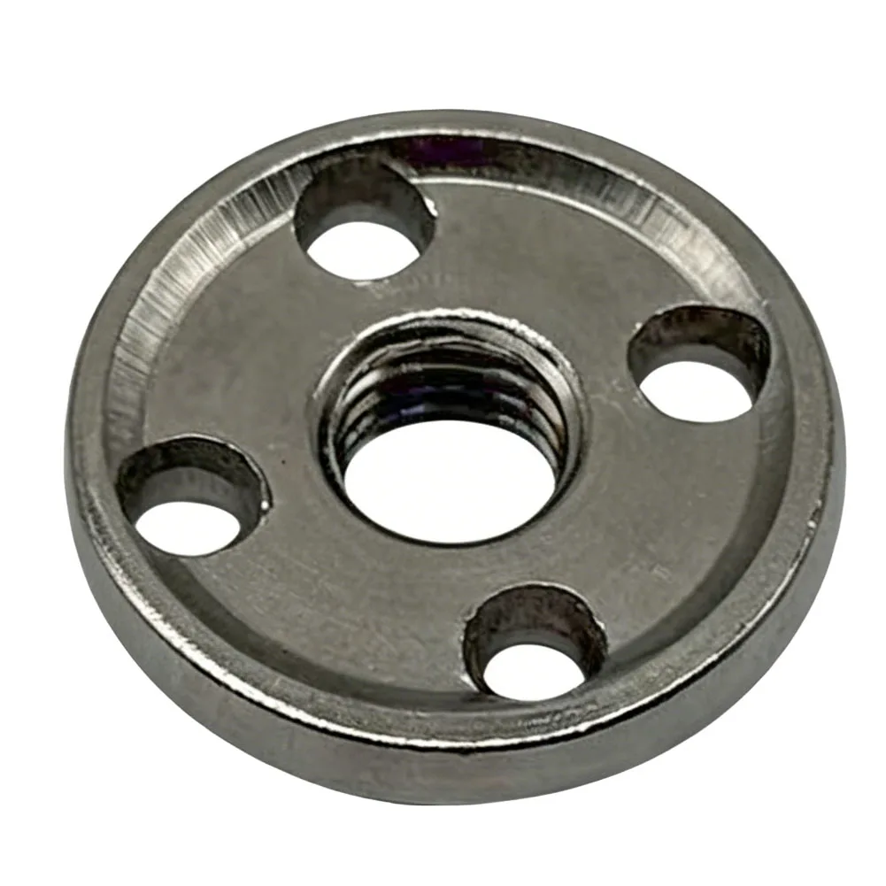 Metal Upper Pressure Plate Flange Nut 4 Hole For 100 Type Angle Grinder 10mm Thread Accessory Silver 30x30mm Power Tool Part