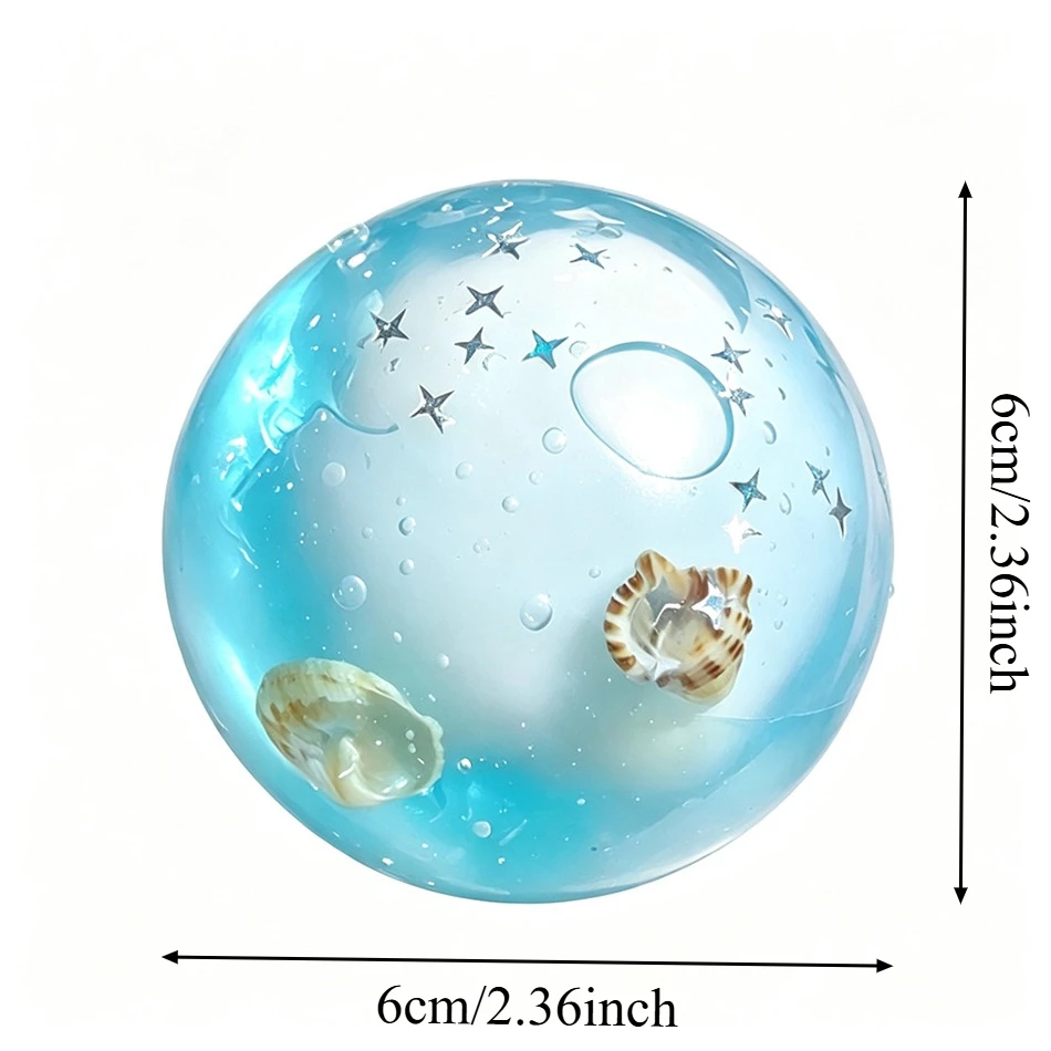 1-2PCS Ocean Seashell Crispy Squishy Ball Cracking Crunchy Shatter Stress Ball ASMR Satisfying Pop Sound Stress Relief Toy Gift