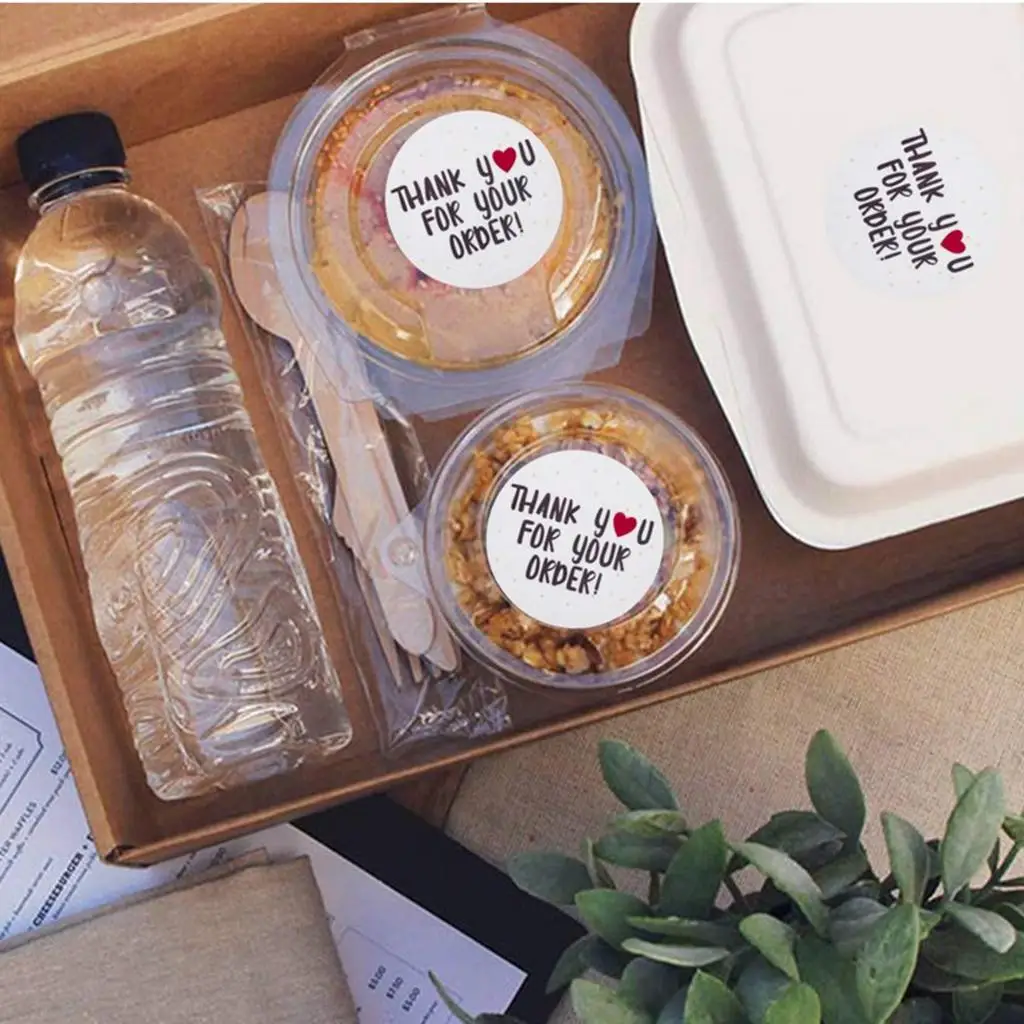 500Pcs Handmade Thank You Packaging Sealing Stickers Labels DIY 2.5/1 inch