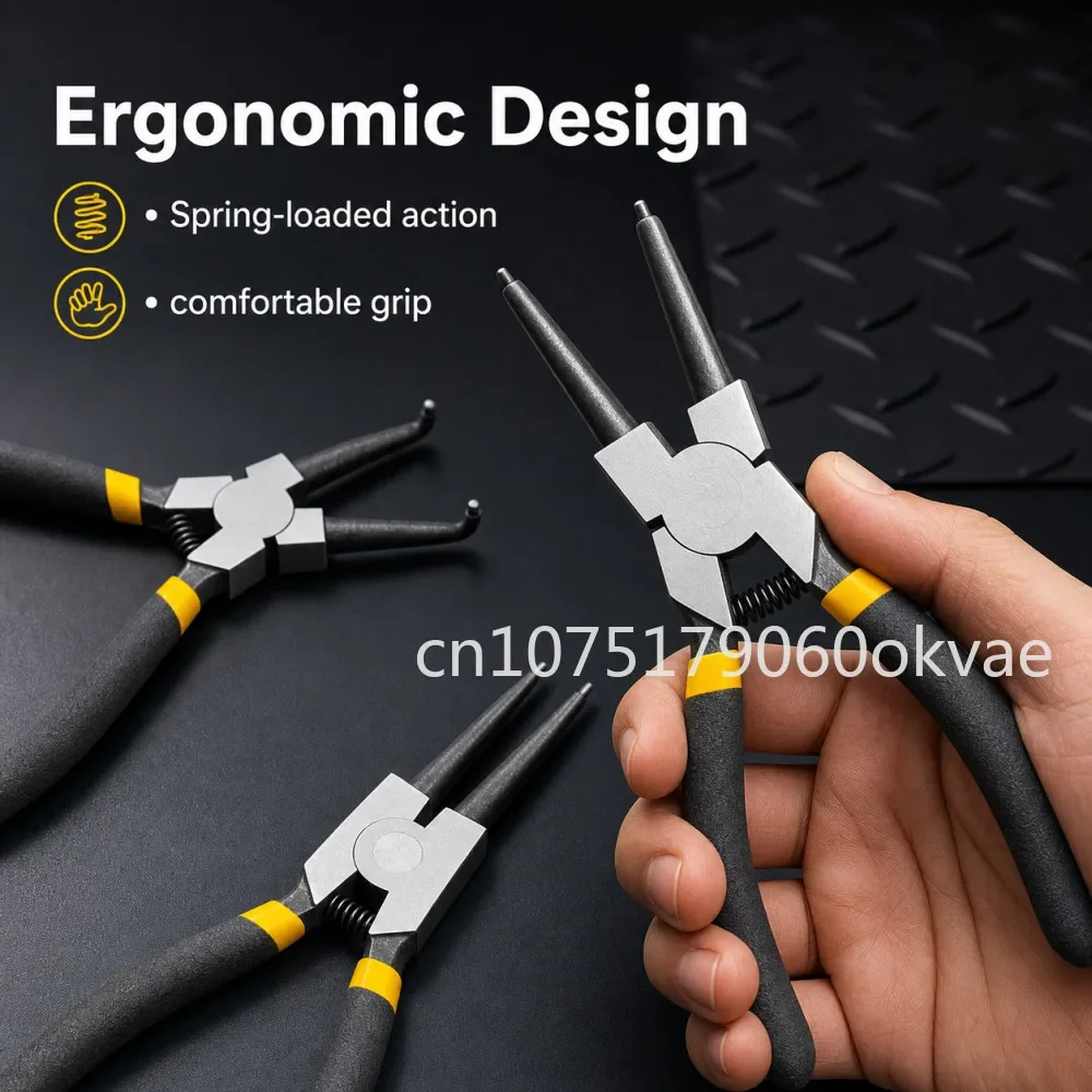 Circlip Pliers Needle Nose Pliers Retaining Ring Pliers for Removing Installing Puller Locking Rings Shafts Hand Tool 1Pcs