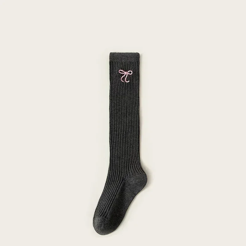 1 Pair Korean Fashion Legging Stocking Sock for Kids Girl JK Lolita Embroidery Bow Knee High Sock Spring Autumn School Sock image 6