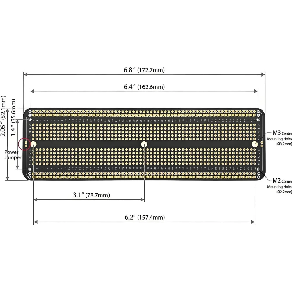 Spacing Gold Plated Solder PCB Prototype Board Permanent Breadboard Double-sided Soldering Proto Board for Electronic Circuit
