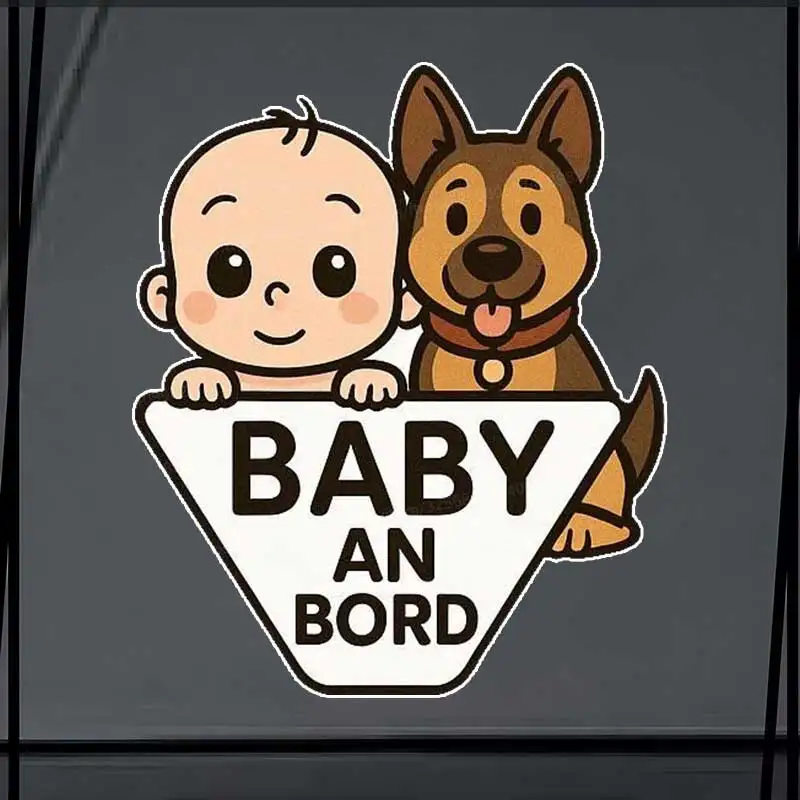 

Baby and Dog Car Sticker Vinyl Decal Waterproof Rear Window Motorcycle Camper Bumper Truck Laptop Decoration SH1093