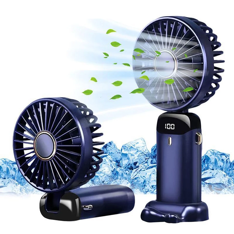 

2024 Top Selling 5000mAh Portable Handheld Fan Mini Air Cooler Wearable Air Conditioner USB Fan with 5 Gears LED Digital Display