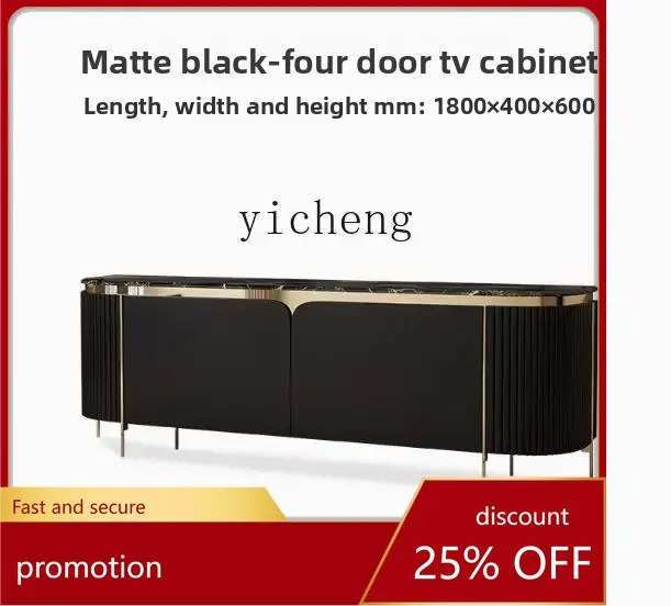 

HXL TV Cabinet Modern Light Luxury Marble Coffee Table Combination Living Room Bedroom Storage Floor Cabinet