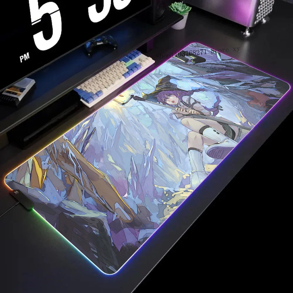 

Mushoku Tensei Anime Mousepad XXL RGB Gaming Mouse Pads HD Black Gamer Accessories Large LED