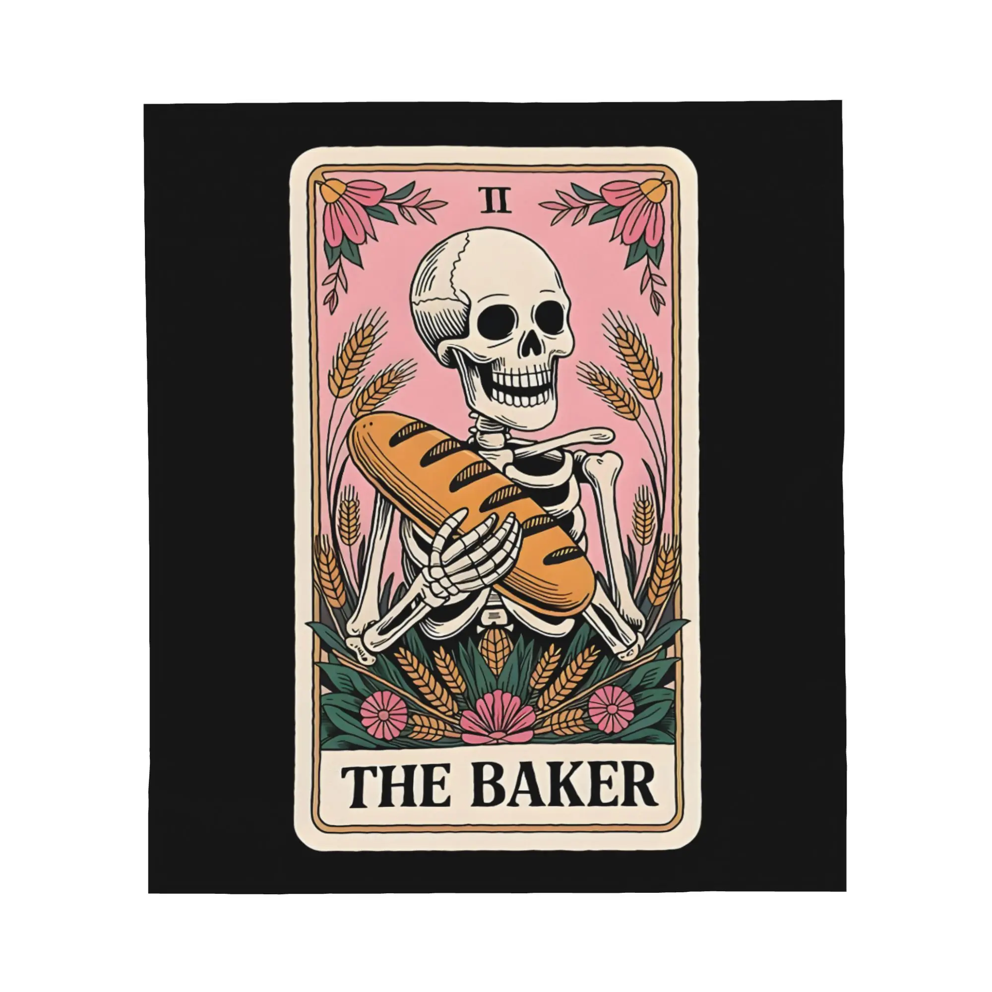 1PC The Baker Skeleton Holding Fresh Bread Winter Blankets for Adults Bedding Home Interior Sofa Knee