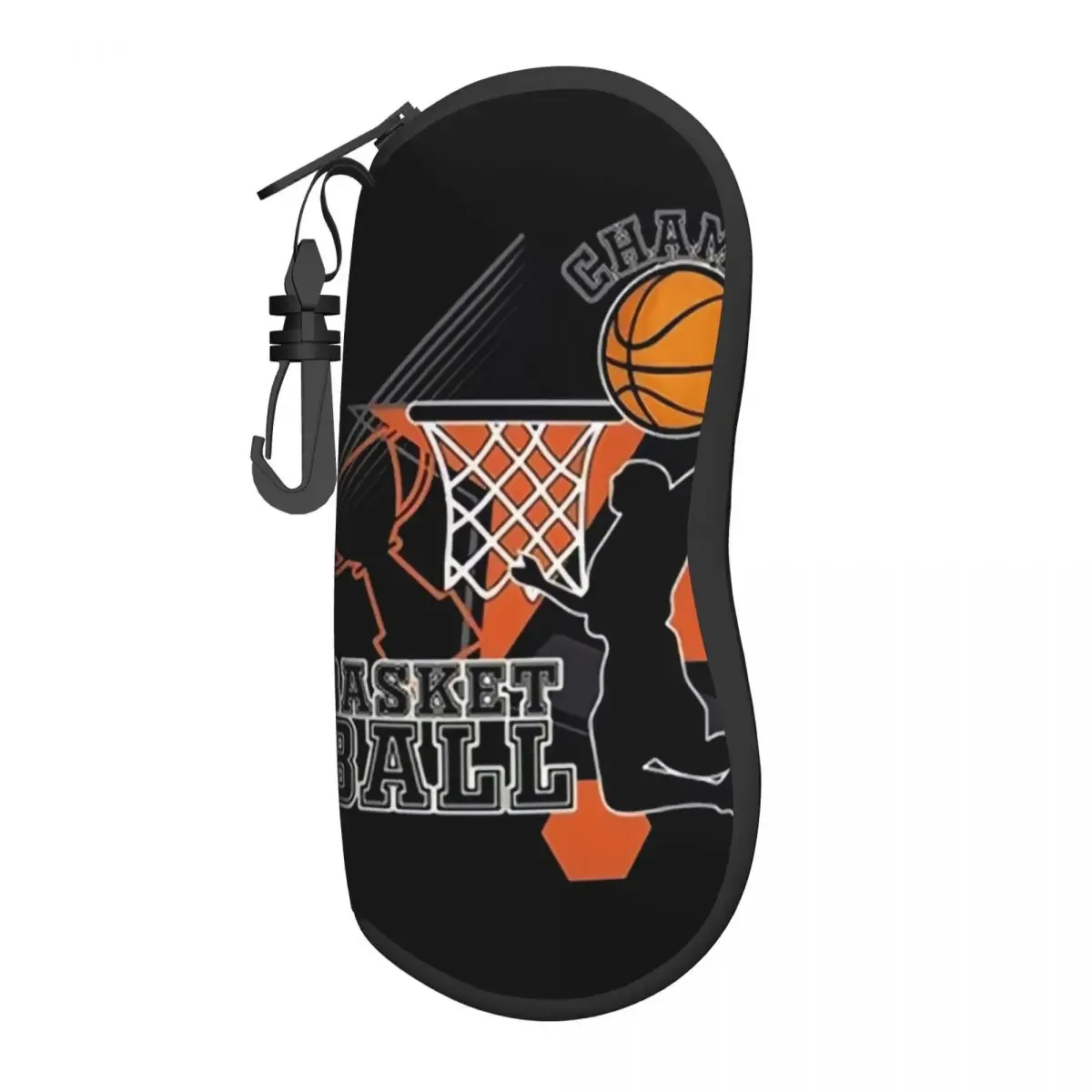 Runde Sonnenbrillenetui mit Basketball-Punkten, Neopren-Reißverschluss, physikalische Kultur, Brillenetui, individuelle Schutzbox für Brillen