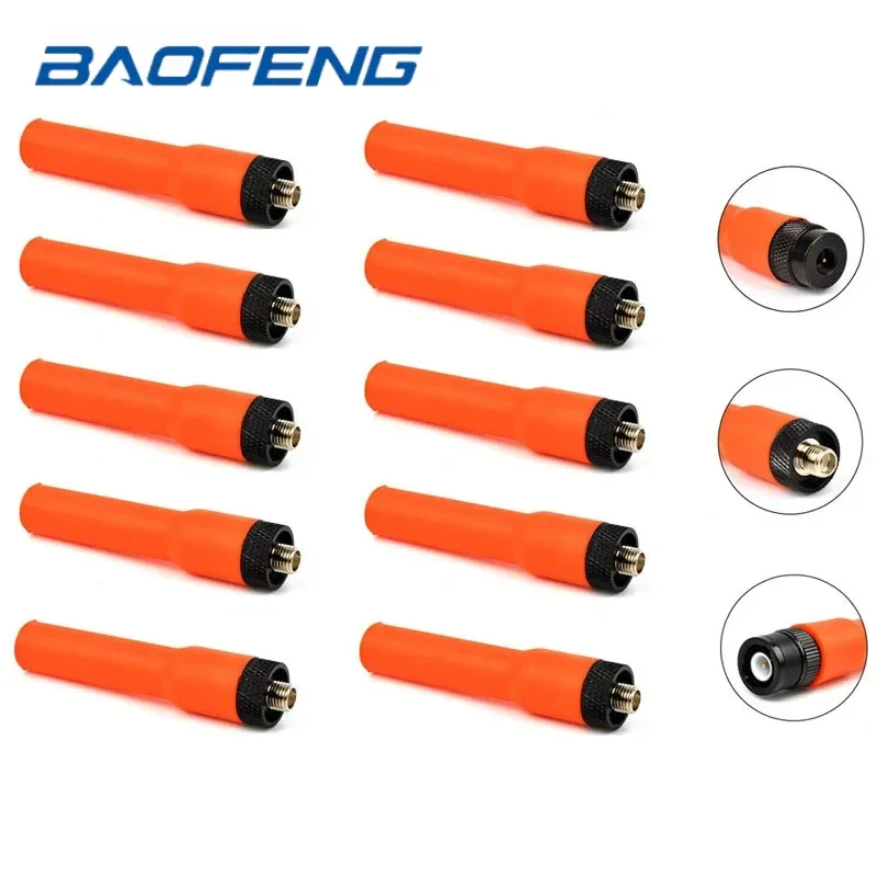 10PCS Orange SF-20 SMA Male/SMA Female/BNC Dual Band VHF UHF 144MHz/430MHz SF20 Soft Antenna for Baofeng Kenwood HYT TYT Radio