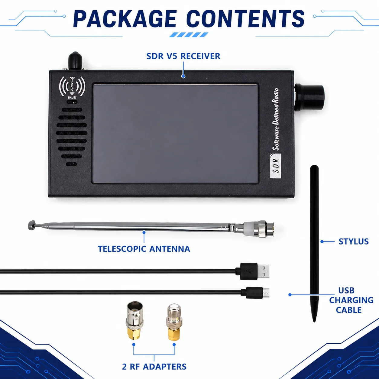 SDR V5 Digital Radio Receiver DSP Demodulator Support AM FM USB LSB CW WFM 100KHz-149MHz For Radio Monitoring
